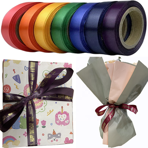 Pita Satin Natal 20mm Kustom, Pita Satin Poliester 2cm yang Dapat Dicuci, Elegan, untuk Pembungkus Kotak Hadiah - Product Image 2