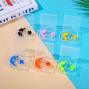 Clip nasal et bouchons d'oreilles pour la natation, en boîte, pour adultes et enfants, bouchons nasaux en silicone, équipement imperméable et antidérapant, anti-étouffement - Product Image 2