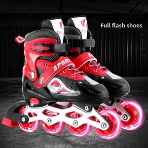 Venta Directa de Fábrica, <span class=keywords><strong>Patines</strong></span> de <span class=keywords><strong>Ruedas</strong></span> Ajustables con Luces para Niños, Deportes al Aire Libre, Tela de Malla de PU, <span class=keywords><strong>Ruedas</strong></span> de PVC de Una Sola Fila, para Niños - Product Image 3