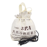 Set batu pijat, dengan tas pemanas batu vulkanik alami untuk terapi tubuh pijat diskon besar Set pijat batu panas SPA