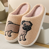 Pantoufles de boutique pour femmes, motif Teckel de dessin animé, d'intérieur, en peluche, moelleuses, douillettes, en coton et fourrure, pour la maison