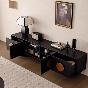 Soporte de <span class=keywords><strong>TV</strong></span> de madera maciza de fresno con patrón de puesta de sol retro Gabinetes de almacenamiento de centro de entretenimiento de diseño moderno para sala de estar - Product Image 2