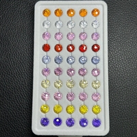 Zircon cubique synthétique de qualité supérieure, taille ronde, couleurs mélangées (violet, rhodonite, jaune, rose, vert, rouge)