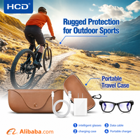 Étui rigide HCD EVA pour lunettes AI, compatible Ray-Ban Meta Wayfarer/Skyler/Headliner, noir, fermeture éclair, 2-3 compartiments, résistant à l'eau