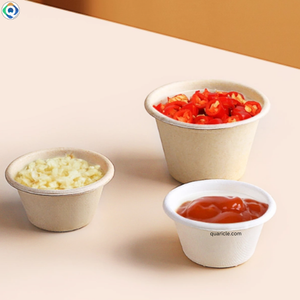 Vasos de salsa de 1Oz y 2 oz Vasos de fibra de caña de azúcar biodegradables naturales versátiles - Product Image 5