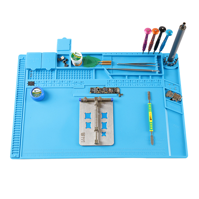 S-170 Heat Resistant Silicone Desk Mat BGA Soldering Insulation Pad Essential Tool for Mobile Phone Welding Soldering Supplies