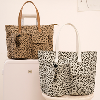 Nouveau sac fourre-tout grande capacité à imprimé léopard, sac fourre-tout à bandoulière tendance et multifonctionnel à imprimé léopard pour l'extérieur