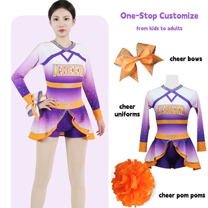 Icheerobics Sublimation Cheerleading Uniforme Personnalisé pour Enfants Ab Strass Personnalisé Cheer Uniformes pour Hommes et Femmes - Product Image 3