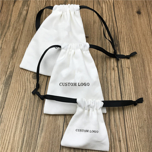 Sac à cordon en coton et lin de haute qualité avec logo personnalisé imprimé pour chaussettes, emballage cadeau de Noël - Product Image 6