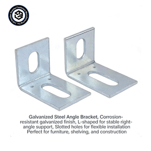 Support en L en acier galvanisé robuste avec trous fendus pour meubles et construction - Product Image 2