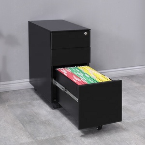 Minimalist Black 3 Drawer Metal Filing <b>Cabinet</b> with Key <b>Lock</b> password-protected Home Office Bedroom School Storage Furniture - Product Image 4