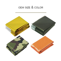 Sac de couchage d'urgence 3 saisons en polyester de type enveloppe avec kit de survie portable imperméable pour la randonnée, le camping et les premiers secours