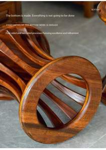 Taburete de <span class=keywords><strong>tambor</strong></span> de madera de ébano sólido nuevo estilo chino moderno elegante mesa de centro con asientos cómodos - Product Image 2