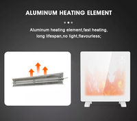 Cheminée électrique à effet de flamme LED 1000W/1500W/2000W/2500W Chauffage de cheminée à panneau de verre