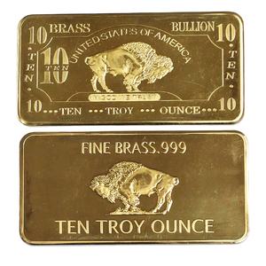 待售定制雕刻金属黄铜硬币10盎司999细黄铜水牛棒 - Product Image 1