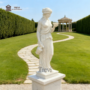Trevi Châu Âu Chateaux Ngoài Trời Trang Trí Sân Vườn Cuộc Sống Kích Thước Hy Lạp La Mã Tự Nhiên Bằng Đá Cẩm Thạch Trắng Đá Hebe Nữ Thần Điêu Khắc - Product Image 3