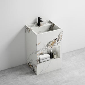 Commerce extérieur Salle de bain <span class=keywords><strong>Ardoise</strong></span> Lavabo Vente en gros Ménage Petit Ménage Sans couture Intégré Lavabo Hôtel Au sol - Product Image 1