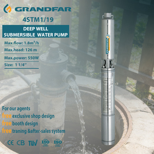 GRANDFAR 4 Inch 550w 126M Head Full Stainless Steel Borehole <b>Pumps</b> AC <b>Submersible</b> Deep Well <b>Pump</b> 4STm1/19 Deep Well <b>Submersible</b> - Product Image 1