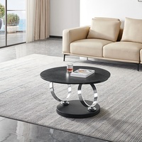 Table basse ronde en céramique de luxe minimaliste légère côté quelques armoires TV combinaison d'une petite table basse de salon