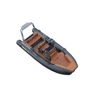Bateau semi-rigide de luxe en aluminium de 6,1 m (20 pieds) avec T-Top, coque en aluminium, bateau pneumatique rigide