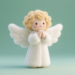 Poupée en peluche ange biblique personnalisée peluche douce avec ailes et auréole pour cadeau religieux et décoration de la maison - Product Image 2