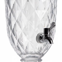 Pichet à Jus de Luxe en Verre Transparent Grande Capacité Crystal Coast avec Couvercle et Robinet, Compatible Lave-Vaisselle, Idéal pour les Fêtes
