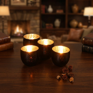 Modern Sleek Design Tea Light Holder Jar with Subtle Luxury <b>Illumination</b> for Christmas Adding Charm - Product Image 4