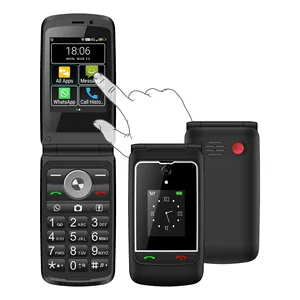 英台4G LTE celular安卓触摸屏翻盖wifi手机带SOS按钮