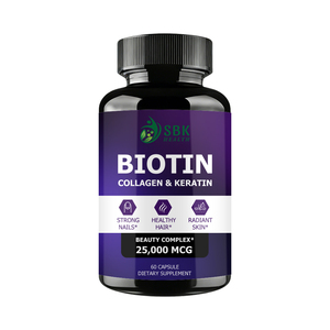 High Absorption Collagen Keratin <b>Supplement</b> Hair Growth Capsule Support Healthy Hair Skin Nails Biotin Capsules 25000mcg - Product Image 1