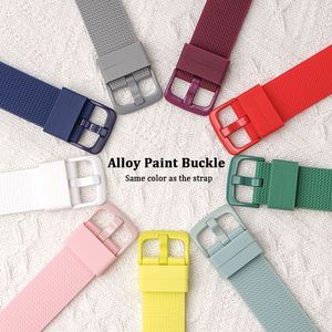 Bracelets de montre en silicone à mailles, à libération rapide, personnalisés, 20 mm, 22 mm, vente en gros, sport, fitness, bracelet de montre en caoutchouc Moonswatch - Product Image 5