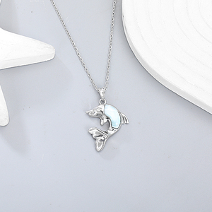 Colgante de Larimar de Plata de Ley 925 Seaside Sparkle con delicado brillo azul para un encanto costero refrescante - Product Image 3