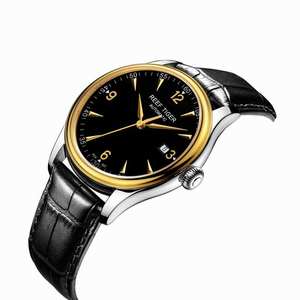Reef Tigre Top Brand di Lusso Della Vigilanza del Vestito Da <span class=keywords><strong>Uomo</strong></span> In Oro <span class=keywords><strong>Giallo</strong></span> Cinturino In Vera Pelle Automatico <span class=keywords><strong>Orologio</strong></span> Da Polso Impermeabile Data RGA823 - Product Image 5