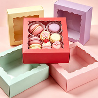 Boîte à macarons avec fenêtre transparente, boîtes à friandises en papier de qualité alimentaire pour biscuits, bonbons, desserts, emballages pour fêtes de mariage et d'anniversaire