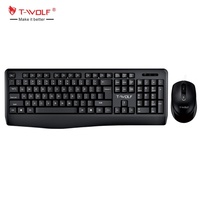Clavier et souris sans fil T-WOLF TF100, ergonomiques, 2,4 GHz, clavier optique sans fil, ensemble souris, ordinateur, kit sans fil 2,4 GHz