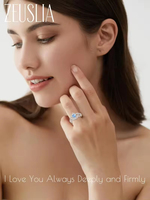 Bague Ancre en Argent Sterling S925 avec Aquamarine Naturelle 1 Carat, Réglable, Bijou Pierre de Naissance de Mars pour Femme, Vente en Gros
