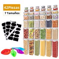 WISHOME Wadah Penyimpanan Makanan Kedap Udara dengan Tutup 42 PCS Tempat Penyimpanan Plastik untuk Organisasi Dapur & Lemari Makanan Makanan Kering