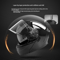 Casque de moto modulaire universel classique anti-collision, anti-chute, amovible, lavable, avec doublure confortable, noir ABS+EPS