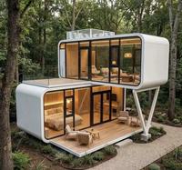 Maison Capsule Préfabriquée Apple, Cabane Mobile Compacte, Option Solaire, Maison Conteneur Préfabriquée pour Complexes Hôteliers, Gîtes et Camps de Vacances