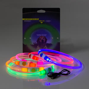 <span class=keywords><strong>Collar</strong></span> personalizado de seguridad nocturna brillante para mascotas, luz Led parpadeante, recargable por USB, para perro - Product Image 2
