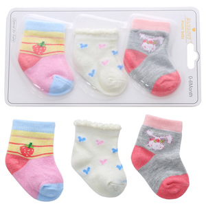 Calzini per Neonati in Cotone <span class=keywords><strong>a</strong></span> <span class=keywords><strong>Righe</strong></span> e Pois con Simpatici Cartoni Animati per Bambini e Bambine - Vendita all'Ingrosso - Product Image 1