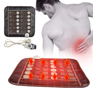 Natural Jade Stone Electric Heating Massage Cushion Back Waist <b>Hip</b> Foot Warmer <b>Pad</b> PU Leather Temperature Control - Product Image 1