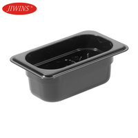 Jiwins Commercial Food Storage box Assiette à dîner en plastique PC transparent noir Conteneur de stockage des aliments