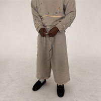 Ensemble de survêtement personnalisé effet vieilli, uni, coupe oversize, délavé à l'acide, style streetwear ample, comprenant un sweat à capuche et un short de jogging pour homme