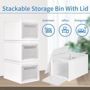 <span class=keywords><strong>Cestas</strong></span> y Contenedores de Almacenamiento Rectangulares de Plástico Lacado con Doble Tapa, Apilables, Ecológicos, de 90L de Capacidad, para Cocina, Despensa y Sala de Estar - Product Image 3