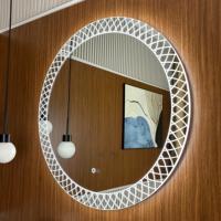 Vente en gros Miroir de bain rond à LED intelligent sans cadre éclairé avec interrupteur tactile Design moderne pour appartement Stock américain