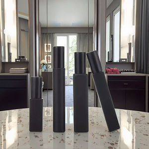 Venta al por Mayor de Frascos de <span class=keywords><strong>Perfume</strong></span> Rectangulares Vacíos de Vidrio Negro Mate de 10 ml, Envases Cosméticos Cuadrados con Roll-on y Serigrafía - Product Image 2