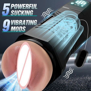 2.23lb marrone con 5 velocità di succhiamento e 9 velocità vibrazione tasca figa adatto per l'orgasmo maschile masturbazione giocattoli del sesso aereo tazza - Product Image 3