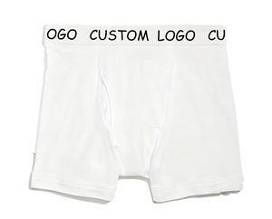 Herren Boxershorts mit Eingriff vorne und individuellem Jacquard-Logo, mittellange Männer-Unterwäsche, Premium Boxershorts aus weicher Baumwolle für Herren - Product Image 2