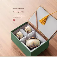 Service à thé Kung Fu en céramique Ru, théière et bol à thé anti-brûlure, design rétro de luxe léger, pour une personne, pour la maison