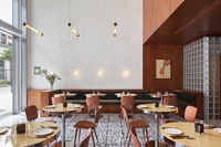 Ensemble de chaises de table à manger en cuir et bois au design moderne pour usage commercial pour l'extérieur, bar, cafés, cafés et restaurants en forme de U